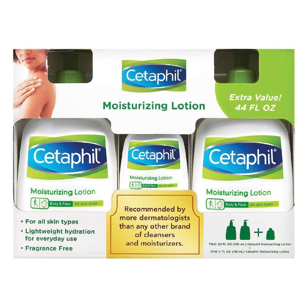 Loción Hidratante Cetaphil, 3 Pack / 591ml / 118ml