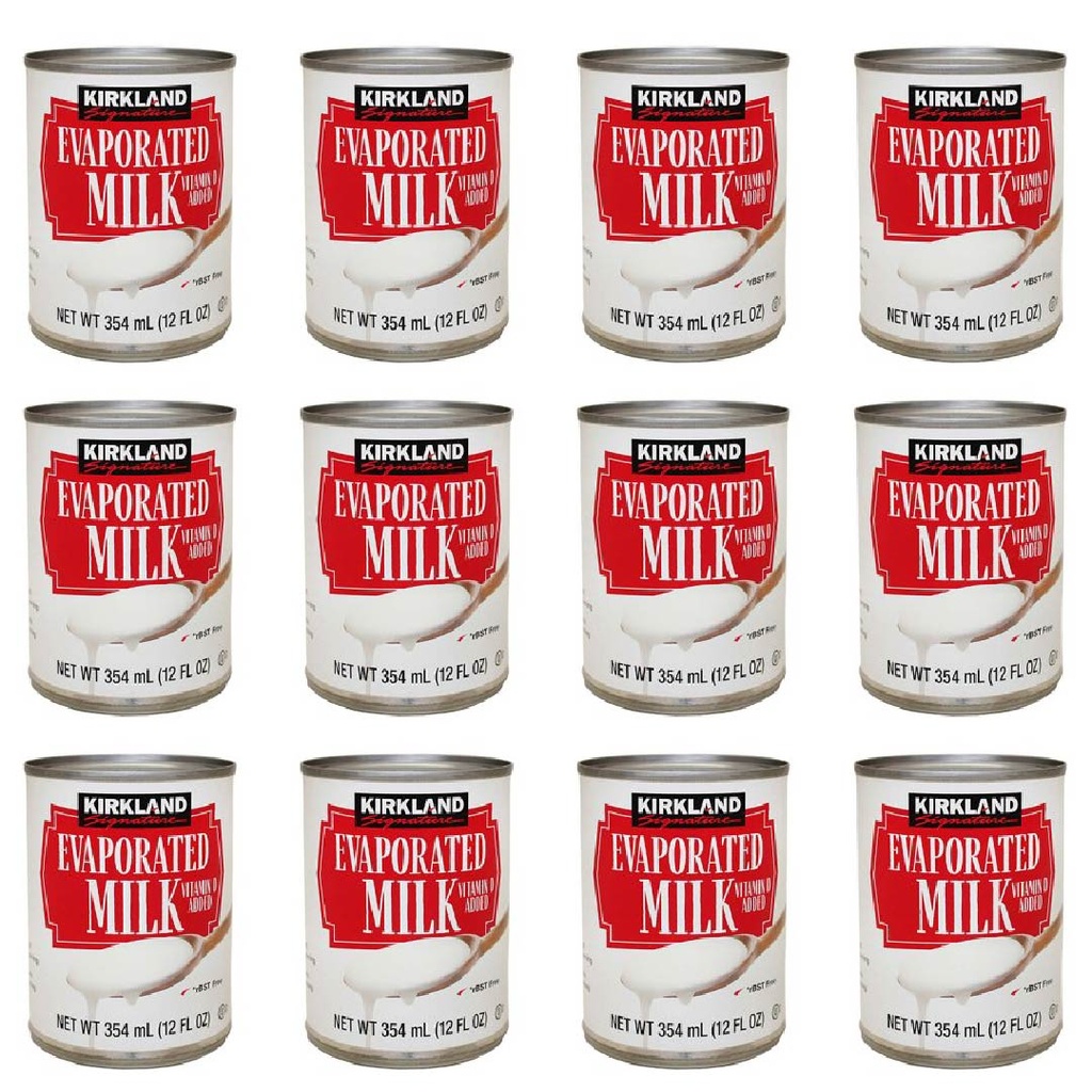 Leche Evaporada Kirkland, 12 Pack / 354ml