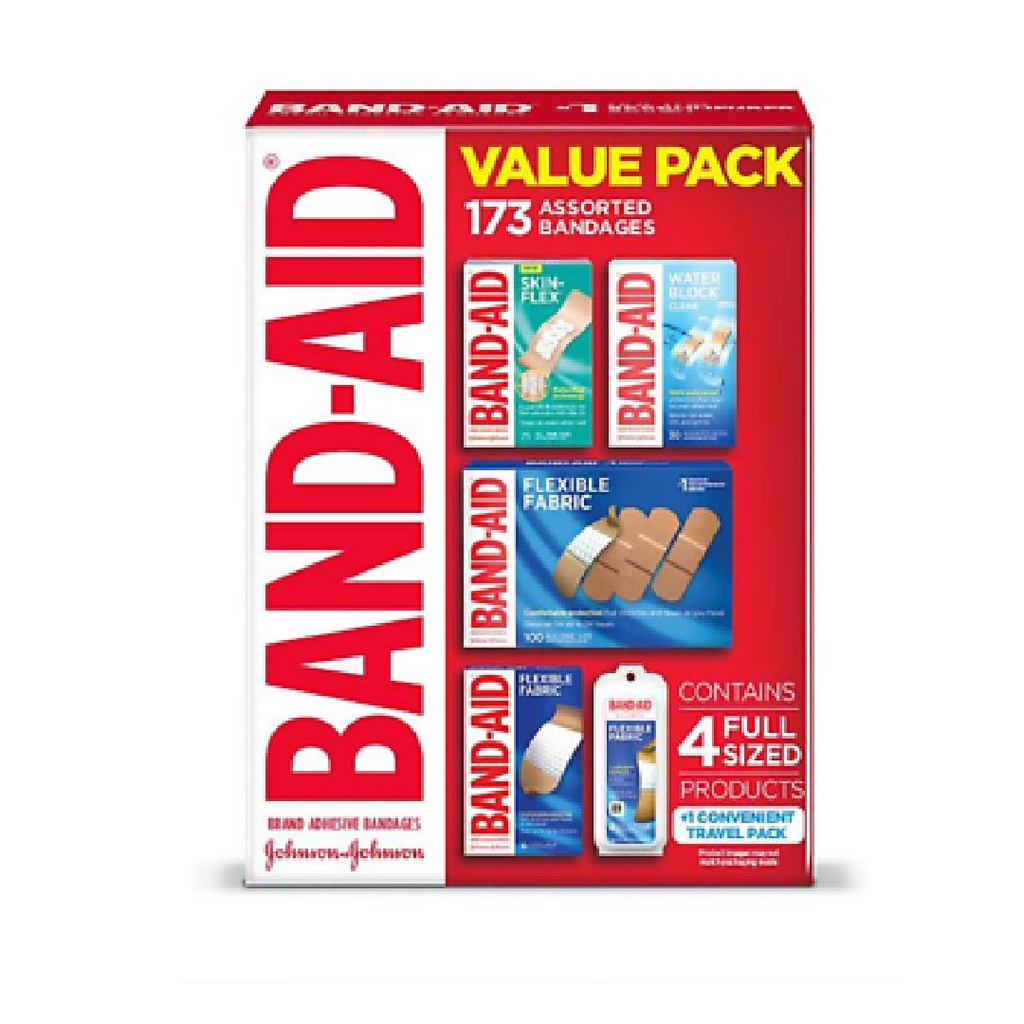 Curitas Tamaños Variados Band-Aid, 173 Pack Con Estuche