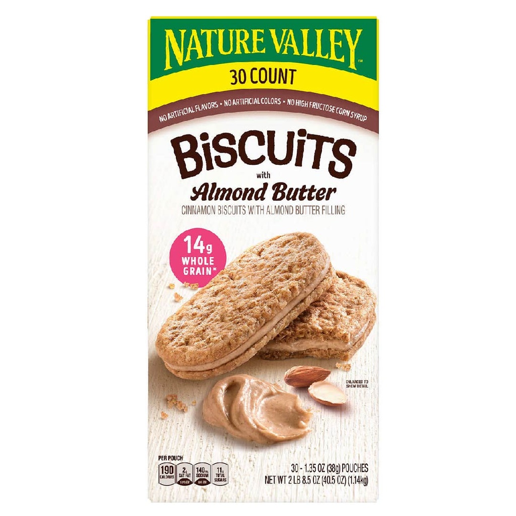 Galletas De Canela Con Relleno De Mantequilla De Almendras Biscuits, Nature Valley 38g / 30 Pack