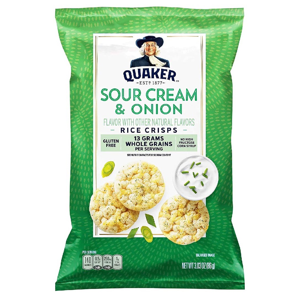 Quaker Crisps De Arroz  Sabor Crema De Cebolla / 86Gr.