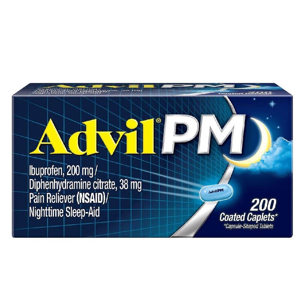 Advil PM 200 mg De Ibuprofeno, 38 mg De Difenhidramina / 120 Capsulas