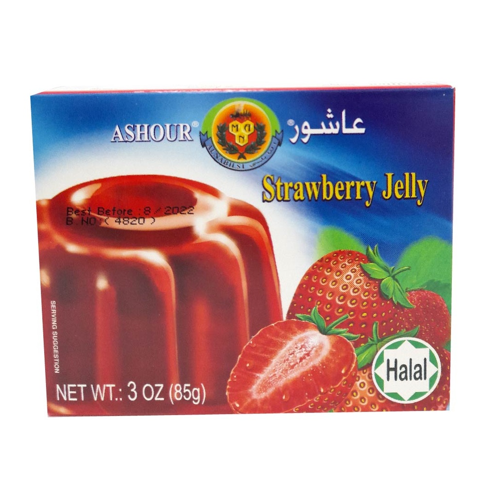 Ashour Gelatina Halal Fresa / 85GR