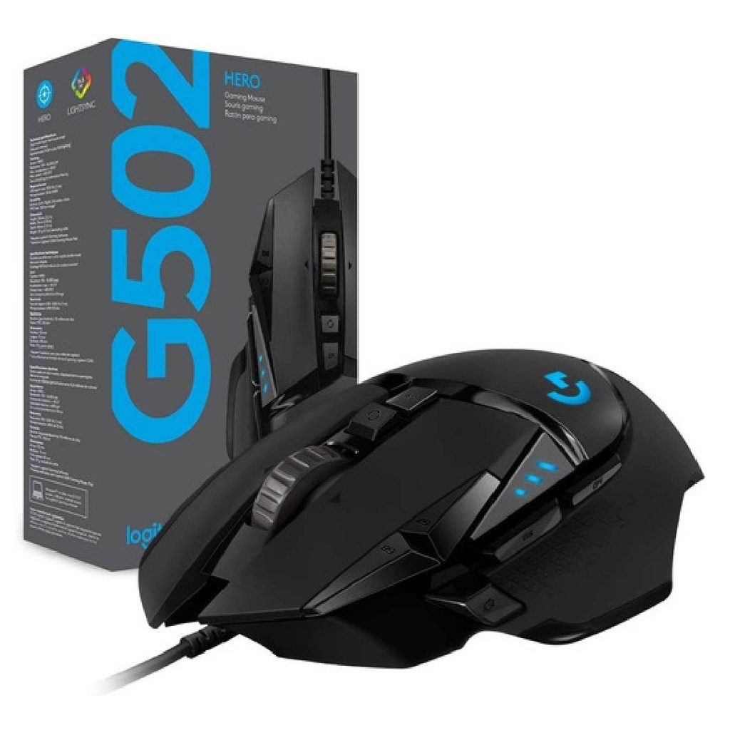 Mouse Logitech G502 Para Videojuegos / Iluminación RGB / Botones Personalizables, Color Negro