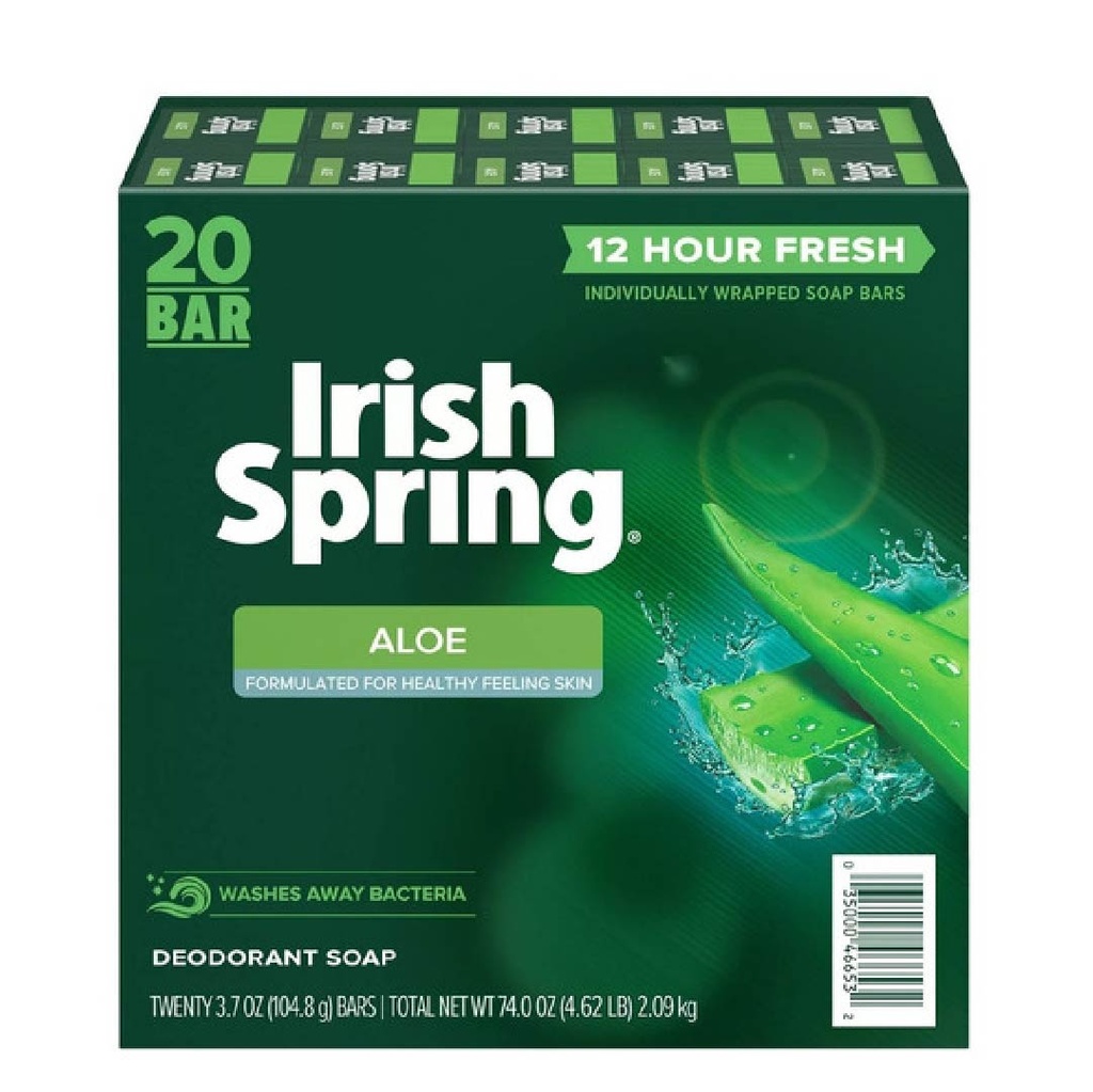 Jabon de Barra Irish Spring Aloe 20 Pack / 104g