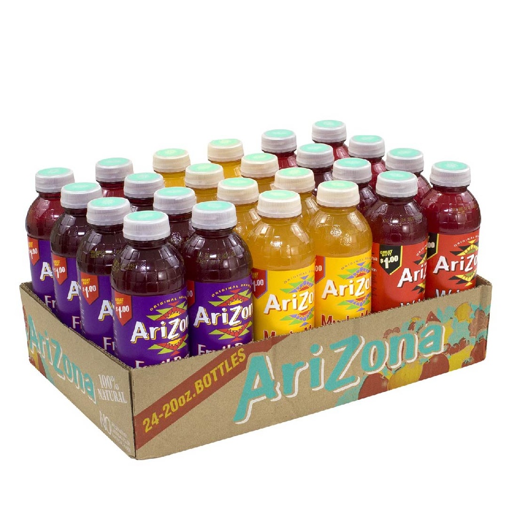 Jugos Arizona 100% Naturales Patilla - Mango - Fruit Punch / 24 Pack / 591 mL