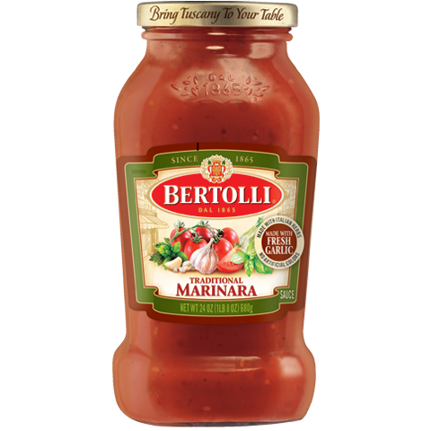 Salsa Tradicional Marinara Con Hierbas Italianas y Salsa De Ajo Fresco, Bertolli / 680g