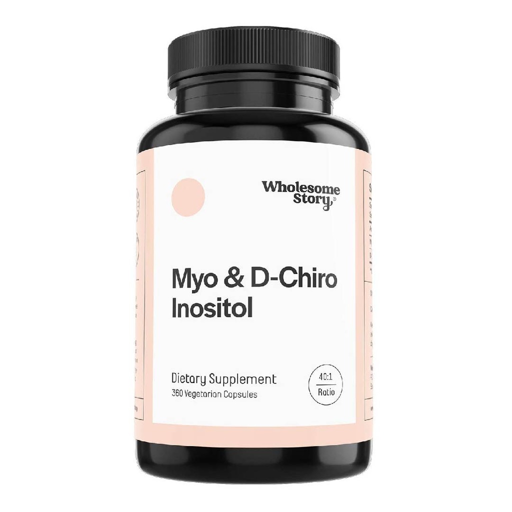 Wholesome Story - Suplemento Dietético Con Mio-Inositol &amp; D-Chiro / Vitamina B8 / Equilibrio Hormonal / Apoya La Función Ovárica / 360 Capsulas Veganas