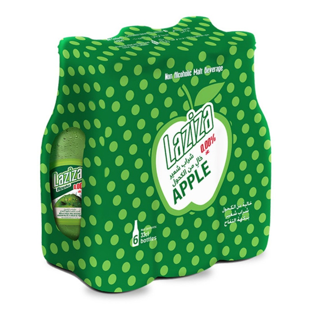 Bebida Sin Alcohol Sabor Manzana, Laziza / 6 Pack / 330 mL