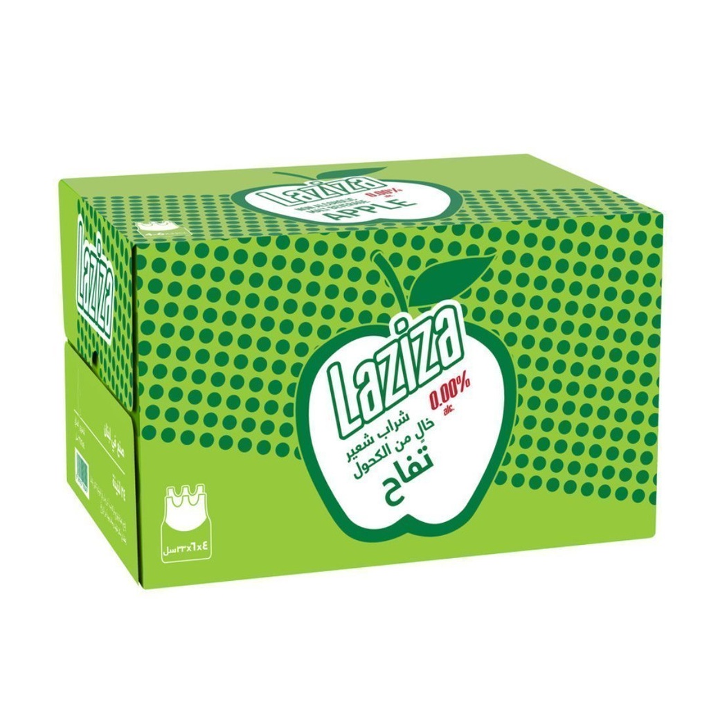Bebida Sin Alcohol Sabor Manzana, Laziza / 24 Pack / 330 mL