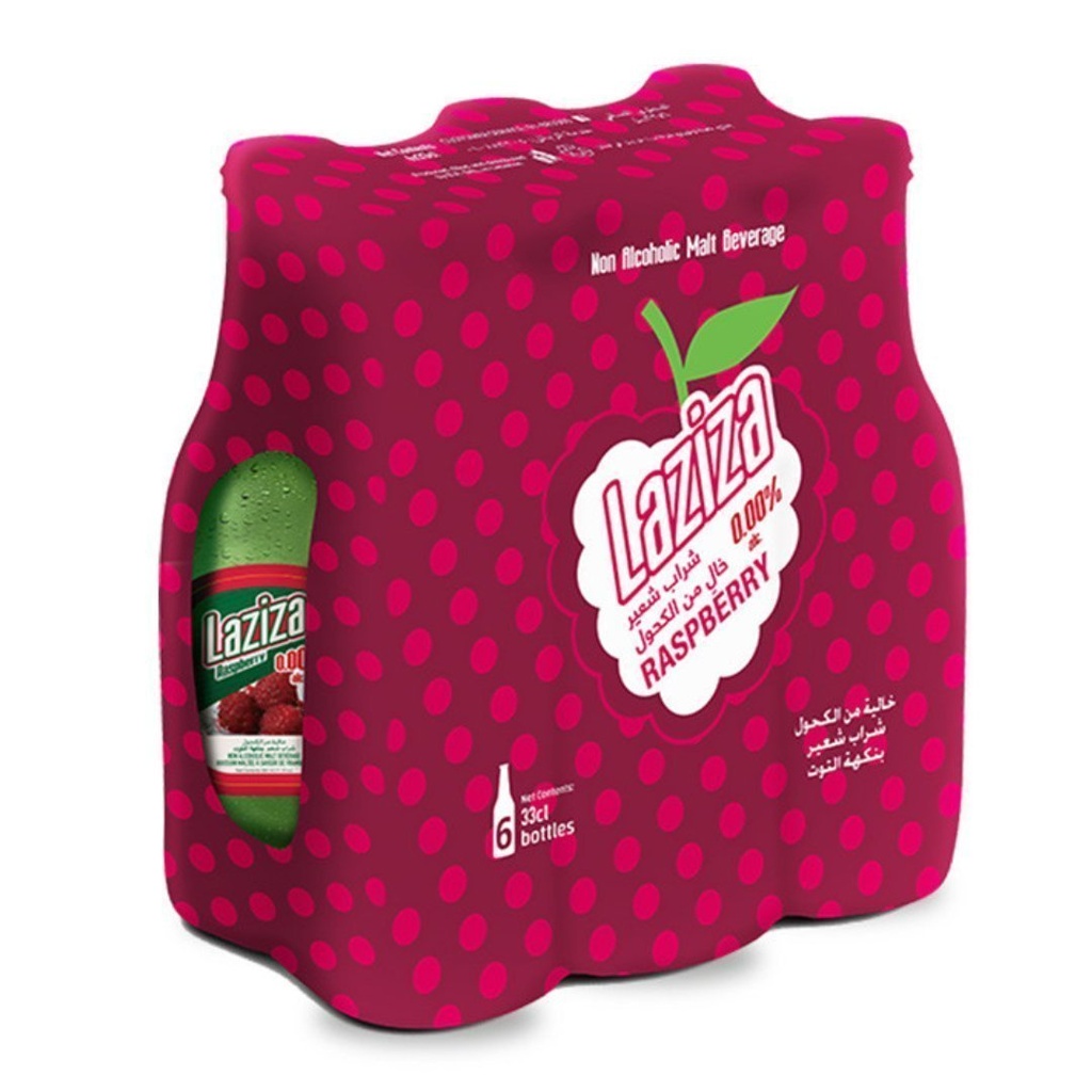 Bebida Sin Alcohol Sabor Frambuesa, Laziza / 6 Pack / 330 mL