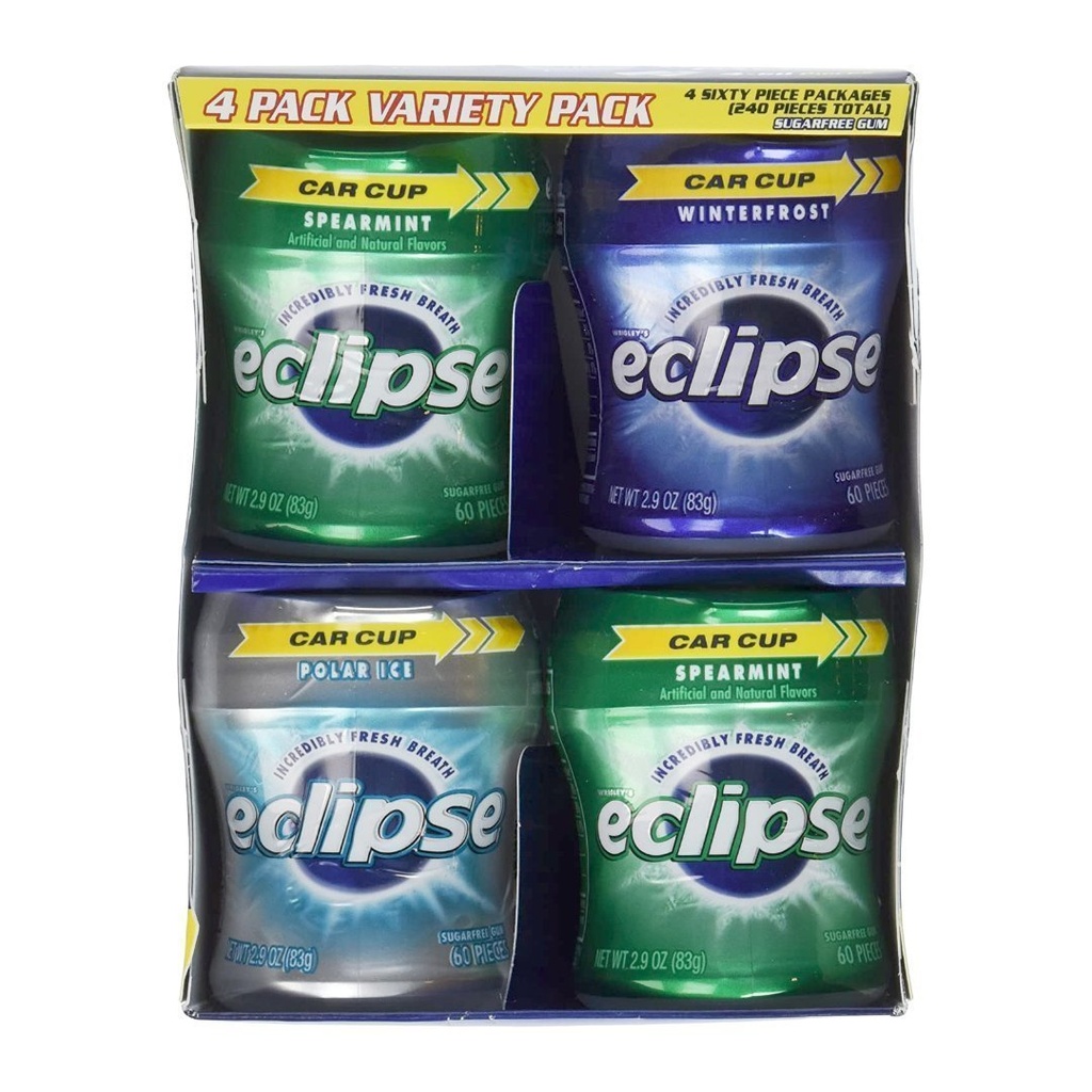 Chiclets Eclipse Sin Azúcar, 4 Pack Variado / 240 Und