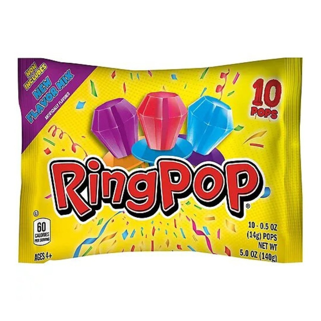 Ring Pop Variado, 10 Pack