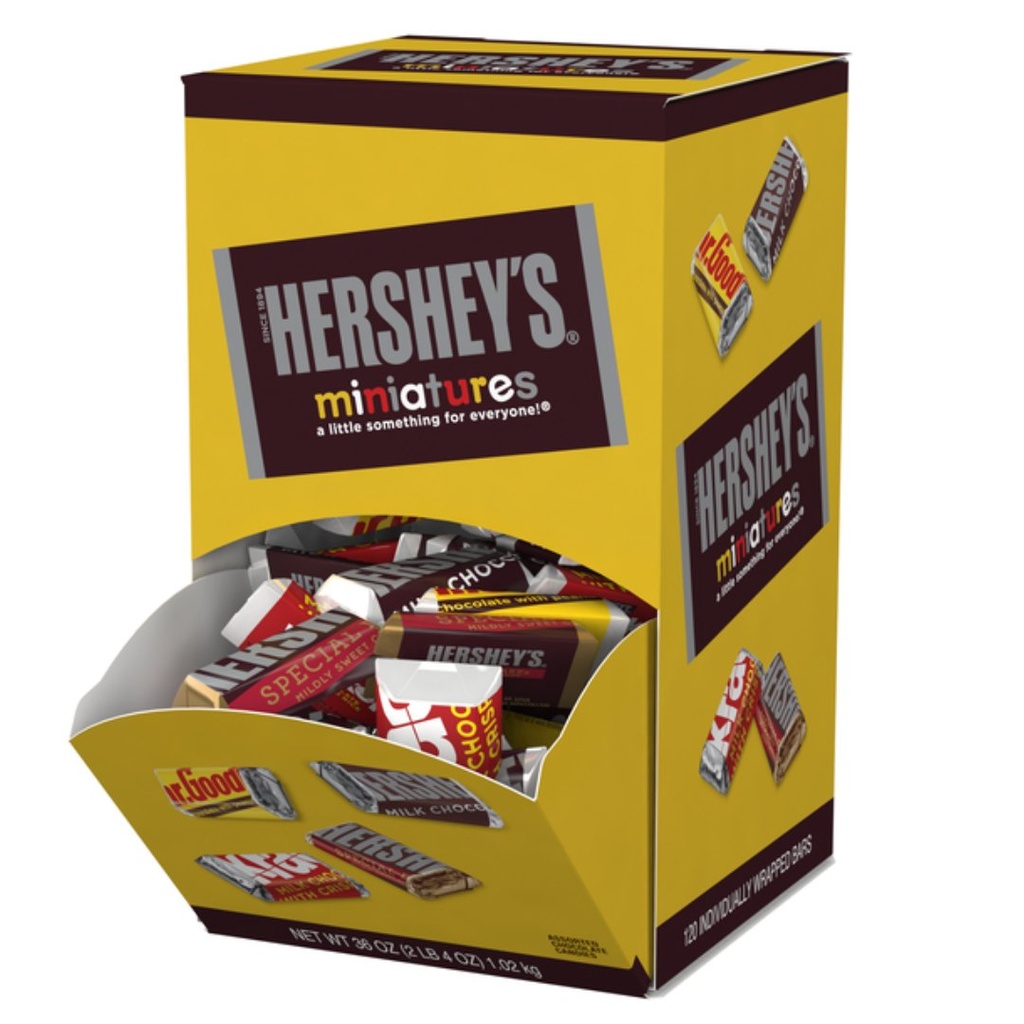 Chocolates Hershey´s Miniaturas Variados, 120 Pack / 1.02 Kg