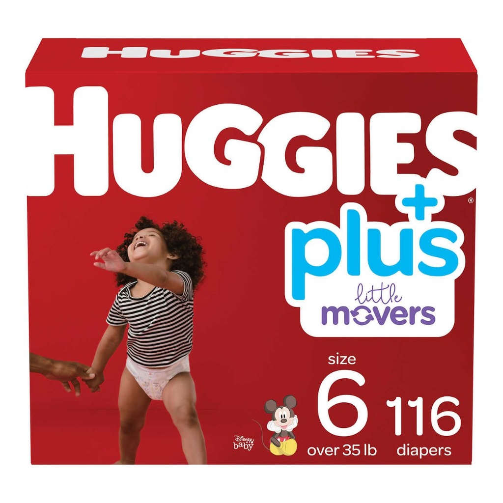 Pañales Huggies Little Movers Talla 6 + Plus / 116 Pack