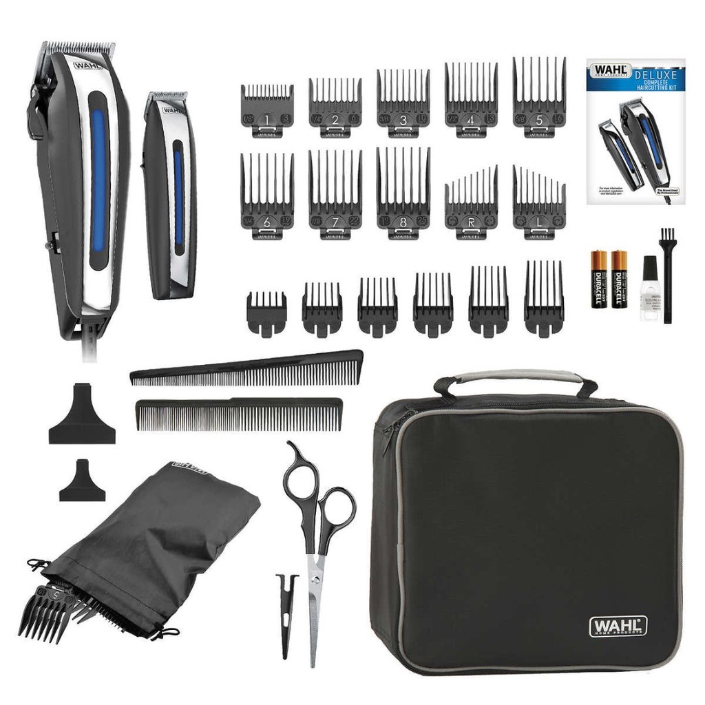 Kit Completo De Maquina De Afeitar Cabello-Barba,  WAHL Deluxe / 29 Piezas