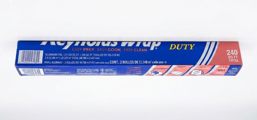 Raynolds Wrap Papel De Aluminio De Alta Resistencia De 45 Cm (18 Pulgadas) / 120 Pc.