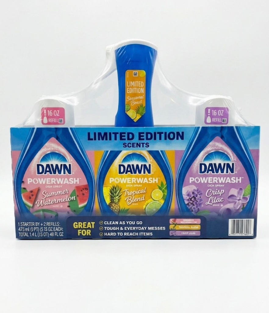 Dawn Powerwash Kit De Botella Pulverizadora Para Jabon Lava Vajillas Surtido De Primavera + 2 Recambios De 473Ml