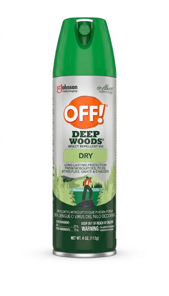 Off Repelente De Insectos Y Mosquitos Deep Woods Dry Touch Vii / 113 Gr.