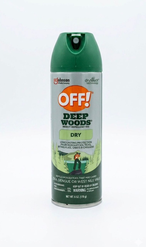 Off Repelente De Insectos Y Mosquitos Deep Woods Dry Touch Vii / 170Gr.